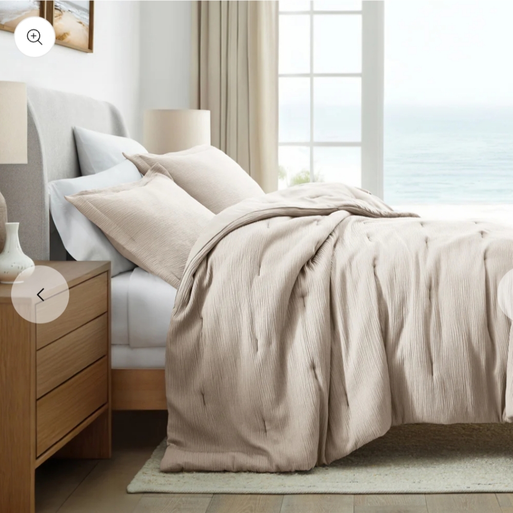 Linens & Hutch iEnjoy Home Cloud Weave Textured Comforter Set - Tan - Queen - 3p